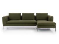 Antigua modernes Sofa mit Chaiselongue in Joint forest green Stoff