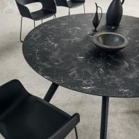 Faszinierende runde Platte aus schwarzem HPL-Empire-Schichtfurnier für den Jason-Tisch