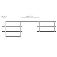 Maßangaben für die korrekte Positionierung der Strukturen und Regal des Wandbücherregals