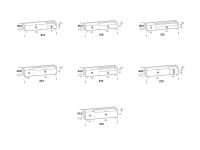 Columbus Step TV-Möbel - Zeichnungen und Maße der 212 cm Modelle