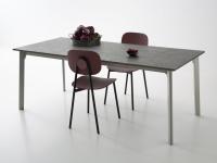 Ausziehbarer Küchentisch mit Tischplatte in Laminat Cleaf graphit Basil Young