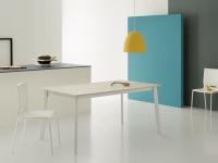 Tisch für die Küche für den täglichen Gebrauch Basil Young in der ausziehbaren rechteckigen Version in 140 o 160 cm