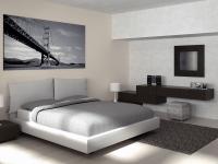 Raumplanung von einem Schlafzimmer mit Doppelbett - Bildsynthese