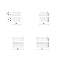 Channel compact sofa - Diagramme und Maße der linearen Elemente