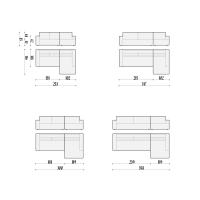 Channel compact sofa - Diagramme und Maße der Modelle mit Halbinsel