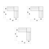 Channel compact sofa - Diagramme und Maße der Eckmodelle