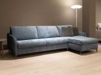 Litchis Sofa mit Chaiselongue und Stauraum aus einfarbigem Stoff