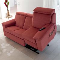 Vulcano rotes Sofa mit Relaxfunktion und mit Aufstehhilfe