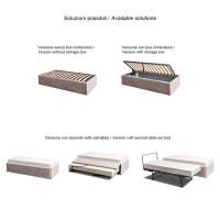Kirwin Einzelbett mit Stauraum, mit 100x200 cm Lattenrost. - erhältliche Lösungen
