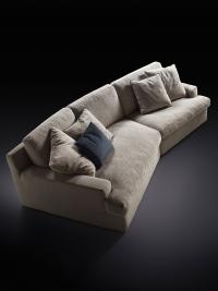 Sofa Marlow in der linearen, schrägen Version, bestehend aus einem linearen Endstück und einem schrägen Endstück
