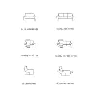 Schema des Sofas Vulcano mit Aufstehhilfe