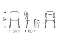 Das Maß-Schema - Gepolsterter Stuhl mit Stahlbeinen Nancy von Cattelan
