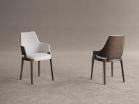Velis Stuhl und Sessel mit Holzrückenlehne und gepolsterter Innenseite