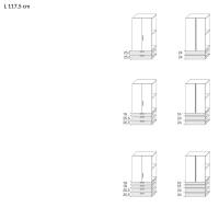 Kleiderschrank mit Türen und Schubladen Pacific - 117,5 cm