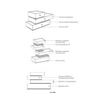 modulare Kommode aus Holz mit Schubladen Philadelphia, technische Skizze