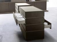 modulare Kommode aus Holz mit Schubladen Philadelphia, beidseitig verarbeitet für die Aufstellung in der Mitte des Raumes