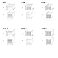 Modelle & Maße Ablageschrank Pacific Isola - Einzel-  Mitte des Raums-Ablageschrank-Modell