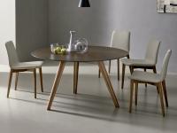 Holzstuhl Carlotta gepolstert, kann auch als Stuhl für einen Esstisch verwendet werden