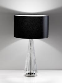 Lampada da tavolo Bluebell con base in vetro soffiato a coste trasparente