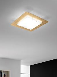 Lampada da soffitto Jolly con diffusore in metallo foglia oro