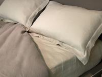 Bettdeckenbezug-Set aus bügelfreiem Leinen, Kissenbezüge mit Stehsäumen