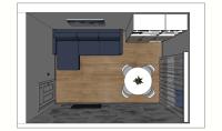  Projektentwurf 3D Wohnzimmer/ Wohnraum - Ansicht von oben
