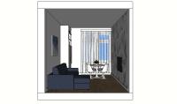 Projektentwurf 3D Wohnzimmer/ Wohnraum - Seitenansicht