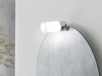 Ovaler Badezimmerspiegel mit LED-Strahler Sampi, Strahler mod. Lumen
