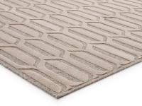 Detail des Teppichs mit Bodenbelag aus Wolle und Reliefflor aus Polyamid