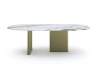 Dandelion Tisch mit senkrechten Metallfüßen, olivgrün lackiert