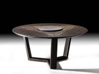 B140 fester Tisch mit Marmorplatte mit 3 Segmenten und optionalem, um 360° drehbarem Lazy Susy