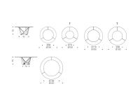 Skorpio Tisch von Cattelan - Diagramme und Maße der Modelle in Holzessenz mit Keramiksteineinsatz
