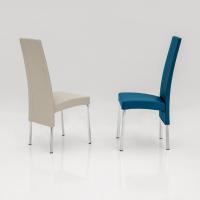 Stuhl Charonne mit hoher Rückenlehne und Bezug aus Stoff, Leder oder Kunstleder