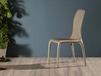 Stuhl Lisetta mit Leder bezogen, auch mit bezug aus Kunstleder oder Stoff in einer breiten Palette von Farben