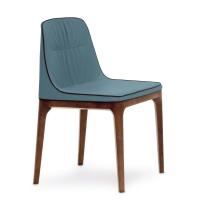 Mivida Stuhl ohne Armlehnen mit Gestell aus canaletto nußbaum gefärbte Esche