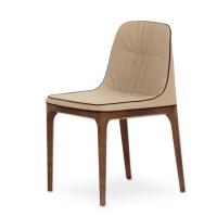 Mivida Stuhl ohne Armlehnen mit Gestell aus canaletto nußbaum lackierter Esche