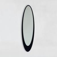 Olmi, elliptischer Spiegel mit Rahmen mit Siebdruck