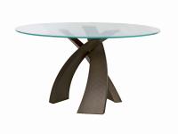 Eliseo Tisch mit Glasplatte und Fuß aus gebürstetem Metall