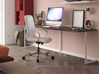 Home-Office-Stuhl Mark in Monocoque-Bauweise mit festen Aluminiumarmlehnen