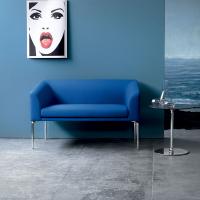 Alias 2-Sitzer Sofa auch mit hohen Füßen aus poliertem Aluminium