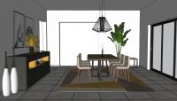 3D Projekt Esszimmer/Wohnraum - Ansicht 2