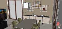  Progettazione 3D Soggiorno/Salotto - vista tavolo e credenza