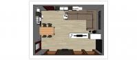 3D-Raumplanung von dem Wohnzimmer - Obenansicht