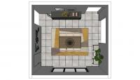 3D Projekt Esszimmer/Wohnraum - Ansicht von oben