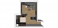Projekt 3D Wohnzimmer/ Wohnraum - Ansicht von oben