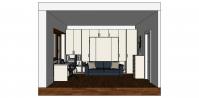  Progettazione 3D Soggiorno/Salotto - vista laterale con divano
