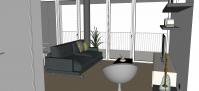 3D Raumplanung von dem Wohnzimmer - Ansicht von dem Relaxraum