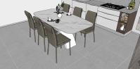 Progettazione 3D Cucina - vista tavolo e sedie