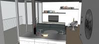 3D Raumplanung von dem Wohnzimmer - Gesamtansicht