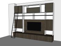 Projekt 3D einer Wohnwand mit TV